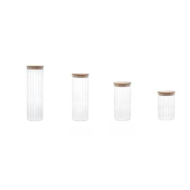 Imagem de WOLFF - Conjunto 10 Porta Mantimentos de Vidro Borossilicato com Tampa de Bambu - 3 de 700ml, 3 de 950ml, 2 de 1.1L e 2 de 1.3L