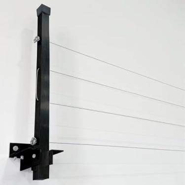 Imagem de Varal Retratil, Varal Retratil de Parede, Varal Alumínio Reforçado Retrátil de Parede para Roupas Suporta Até 80kg, 50cm de comprimento(Alumínio Preto)