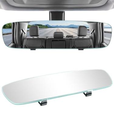 Imagem de LivTee Espelho retrovisor de carro, universal convexo panorâmico de 29 cm, espelho grande angular com clipe interno para reduzir o ponto cego de forma eficaz para carros, SUVs e caminhões – Acessórios para carro