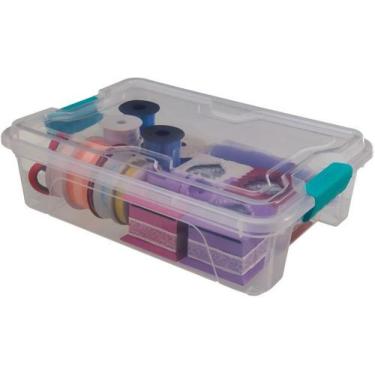 Imagem de Caixa Organizadora 10L Transparente Empilhável com Tampa com Travas - 