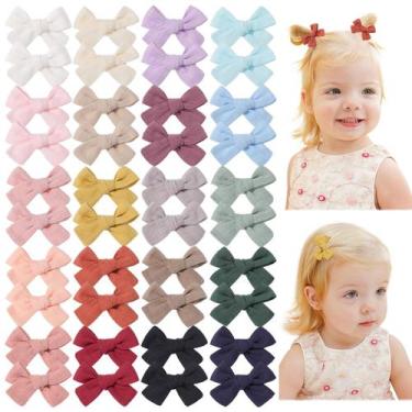 Imagem de Clipes de cabelo, jollybows, mini laços forrados para bebês, 40 unidad