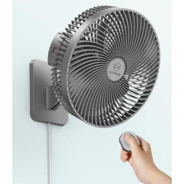 Imagem de Ventilador de parede LEMOISTAR 25cm com controle remoto de 4 velocidad