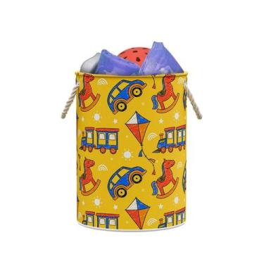 Imagem de Cesto De Roupa Suja ou Brinquedos Organizador Tecido com Alça Dobrável