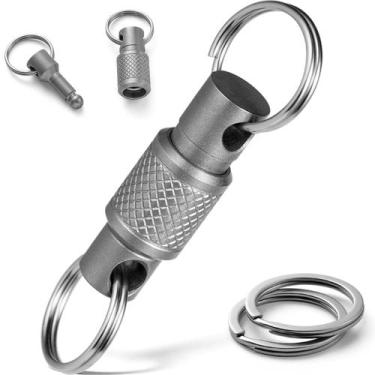 Imagem de Chaveiro FEGVE Titanium Quick Release Giratório com Chaveiros