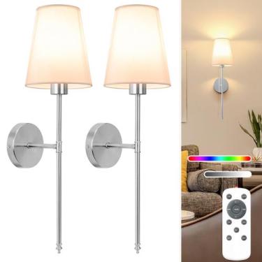 Imagem de Arandela de parede operada por bateria NIORSUN Brushed Nickel 64 cm 25