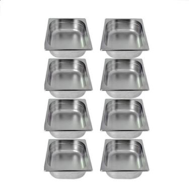 Imagem de Kit de 8 Cubas Gastronômicas Sem Tampa Acrilico 1/2 100mm - Zepper