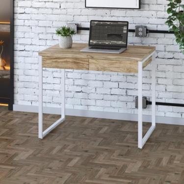 Imagem de Mesa Office 90x60x75cm C/02 Gavetas Kuadra Carvalho -