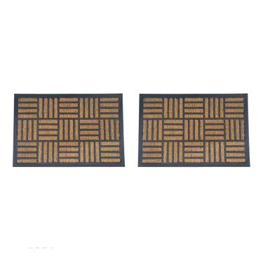 Imagem de Capacho Tapete de Entrada Fibra Coco Borracha Quadriculado 2un