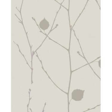 Imagem de Papel de Parede Gina Galho com Folhas Nude e Roxo 57844 - Rolo: 10m x 0,53m