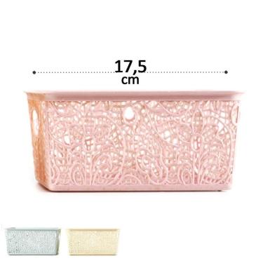 Imagem de Cesto Organizador Plástico 8,5x17 Retang Vazado - Tudo em Caixa