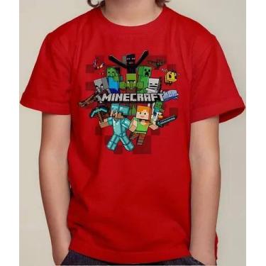 Imagem de Camiseta Camisa Infantil Juvenil Menina Menino Gamer Blocos Mine Roupa