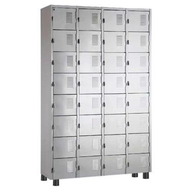 Imagem de Armário de Aço 32 Portas Locker Pitão para Cadeado Vestiário Academia Empresas Durável e Reforçado