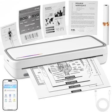 Imagem de Impressora Portatil A4, 110-220V Impressora Termica A4, Impressora Térmica Portátil com 20 Folhas Papel, Impressoras Pequena Que Imprime com Clareza, 300DPI