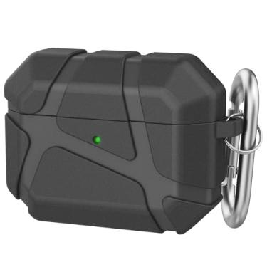 Imagem de TRONWIN Capa para AirPods Pro 3 – Capa rígida com design armadura 2025 para Apple AirPods Pro 3ª geração, capa protetora completa Cool Air pods pro 3 para homens (preto)