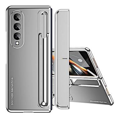 Imagem de Estojo dobrável para caneta com filme de vidro com cobertura total para Samsung Galaxy Z Fold 4 Capas de telefone 5G, prata, para samsung Z Fold 5