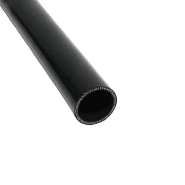 Imagem de I33T Tubo de silicone automotivo, ID 3,15" (80 mm) mangueira de silicone de acoplador reto, mangueira universal de refrigeração de radiador de alta temperatura de 3 camadas (1 m) (preto)