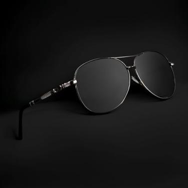 Imagem de Óculos de sol polarizados para homens e mulheres, aviador, oval, vintage, para dirigir golfe, Bronze/cinza