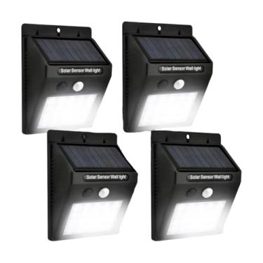 Imagem de Kit 4 Arandelas Luminária Solar LED com Sensor de Presença Segurança | Luz Automática Externa Parede Jardim IP65 Resistente à Água Premium