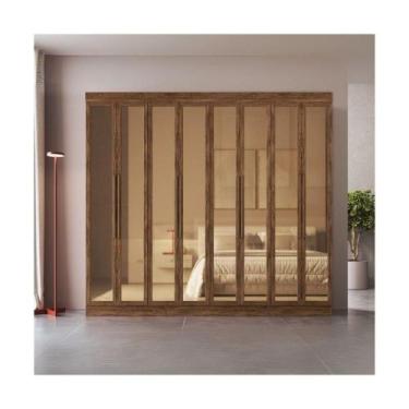 Imagem de Guarda-roupas Casal 8 Portas Com Vidro Multimóveis Cr35259 - MULTIMOVE