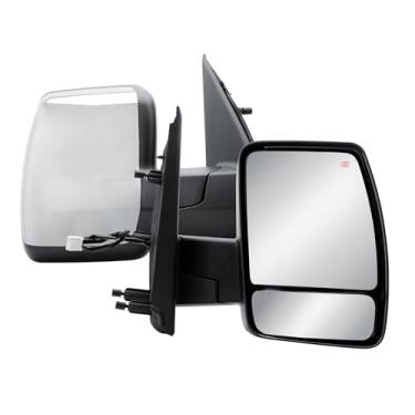 Imagem de Retrovisor de porta do lado direito do passageiro elétrico e vidro aquecido, capa traseira cromada, dobrável manual para Nissan NV1500 NV2500 NV3500 de 2012 a 2021