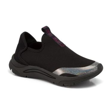 Imagem de Klin New Sport Kids, Tênis Infantil Menina, Slip-On, Preto/Rosa, Tamanho 31, Design Holográfico, Anatômico