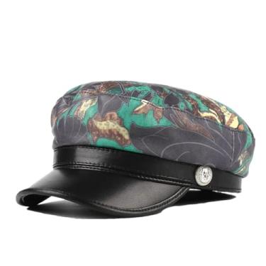 Imagem de Chapéus masculinos femininos estampados casuais masculinos juvenis azul marinho Chapeu unissex couro genuíno camurça chapéus, Estilo 2, XXG