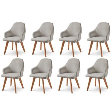Imagem de Kit 8 Cadeiras para Mesa de Jantar Manuela Cinza