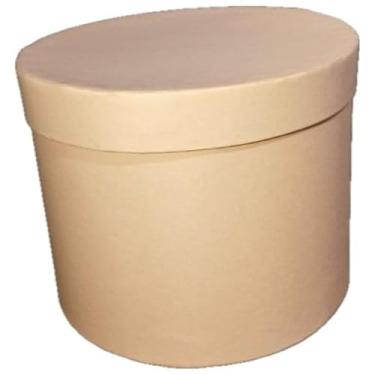 Imagem de Caixa de Presente Redonda Cartonada 17,5x14cm e 24x15cm ideal para presentes, doces, lembrancinhas celebrações elegantes e apresentação diferenciada(SALMÃO,24X15)