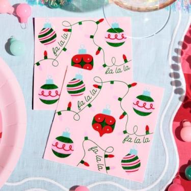 Imagem de xo, Fetti Guardanapos de enfeite - 3 camadas, 25 peças | Decorações de festa de Natal, paisagem de mesa de festa de Natal, configuração de jantar de feriado, ornamentos, vermelho e verde, cordão de