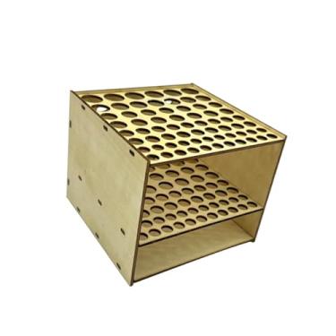 Imagem de Colaxi Suporte de mesa para pincéis de pintura, organizador de lápis, decoração para escritório e casa, porta-pincéis de maquiagem, suporte de madeira com 67, Madeira de álamo
