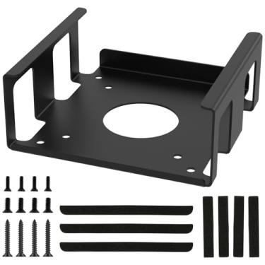 Imagem de Suporte embaixo da mesa de aço carbono para laptop com tiras de absorção de choque, suporte de monitor de proteção eficaz compatível com Mini M4/M4 Pro