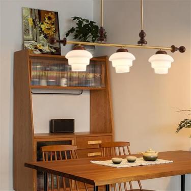 Imagem de Lustre contemporâneo de latão para sala de estar com LED, estilo retrô, criativo, para restaurante, quarto, escritório, hotel, casa de campo, café, luminária pendente (CB 3 lâmpadas)