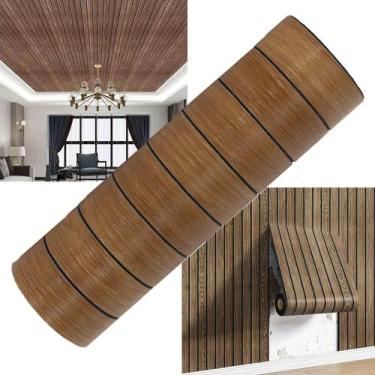 Imagem de Painel Ripado Parede Auto Colante Adesivo Flexivel Amadeirado Decoraça