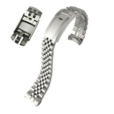 Imagem de WYUYIWH Pulseira de relógio de aço inoxidável 316L de 20 mm para Rolex Submariner Daytona Date Just Sliding Lock prata sólida