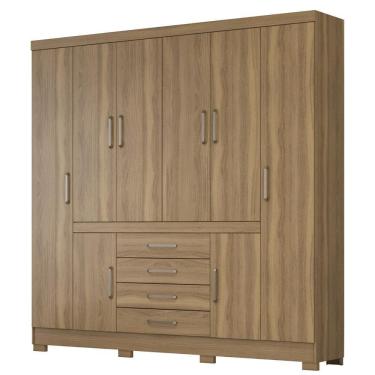 Imagem de Guarda Roupa Casal 8 Portas 4 Gavetas New Realce D02 Amendola Touch - Mpozenato