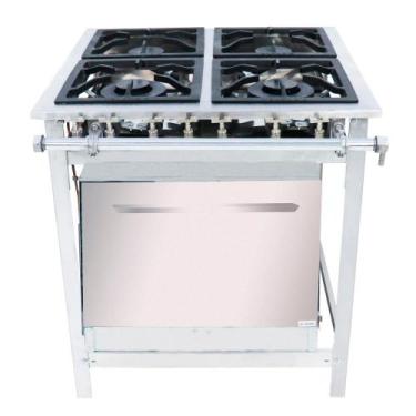 Imagem de Fogão Industrial Venâncio 4 Bocas 2 Duplas a Gás Baixa Pressão Inox co