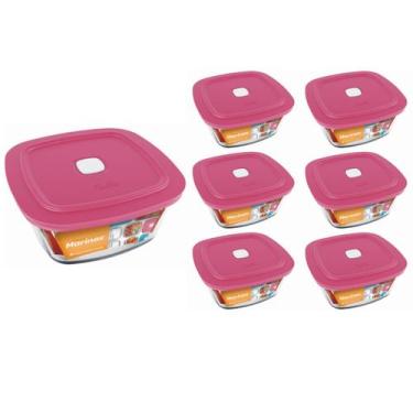 Imagem de Pote De Vidro Marinex Quadrado Facilita Vap 300ml 6Un - NADIR FIGUEREI