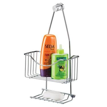 Imagem de Porta Shampoo com Saboneteira de Registro Aço Cromado Utimil Suporte p