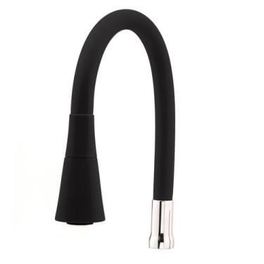 Imagem de Tubo Flexível Gourmet Cone Preto Torneira Arejador 2 Jatos - Dazie Met