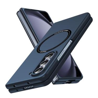 Imagem de CMYFUTNG Capa magnética para Galaxy Z Fold 5 5G, leve, slim fit, proteção contra quedas, resistente à prova de choque, capa para Samsung Galaxy Z Fold 5 5G, capa protetora à prova de choque PC rígido