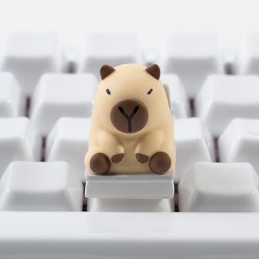 Imagem de ULTRAEQUIP Artisan Keycaps Cute Capybara Closestool Resin Keycaps 1U ESC Custom Handmade Keycap Substituição para Teclado Mecânico