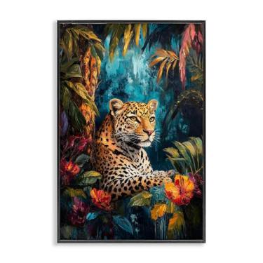 Imagem de Stupell Industries Wild Side Jungle Cat White Framed Giclee Art, design by Petal Prints Design, 24 x 16