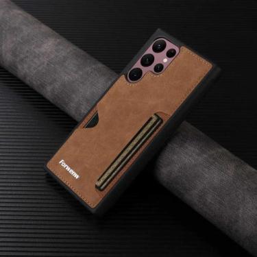 Imagem de Capa De Cartão Retro Em Couro Para Samsung Galaxy S24 S25 Ultra S23 FE