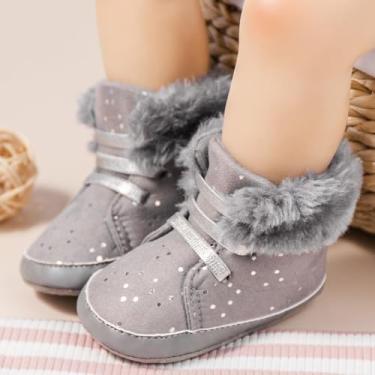 Imagem de Botas para bebês meninos meninas meninos aconchegantes quentes inverno neve antiderrapante sola macia infantil infantil pré-andador, A01/cinza, 12-18 Months Toddler