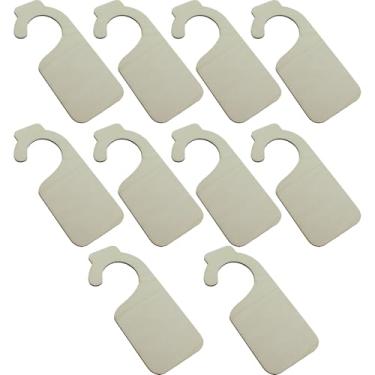 Imagem de TAODAN 10 peças, prateleira de cabide de madeira em branco, 180 x 80 mm, divisória de armazenamento, maçaneta de porta, placa de suspensão