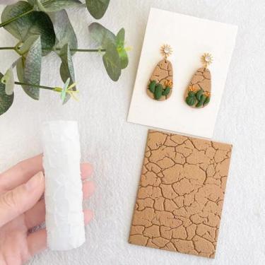 Imagem de Rolo de textura de argila de polímero, rolo de argila de polímero para fazer brincos, funciona com cortadores