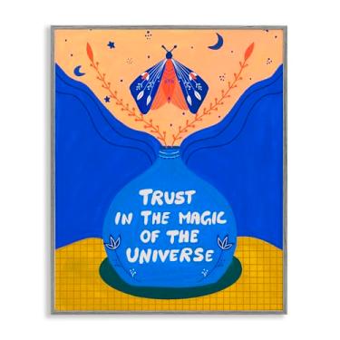 Imagem de Stupell Industries Trust In Magic Of Universe Arte giclée emoldurada branca, design de Nabeela Rumi, 20 x 16