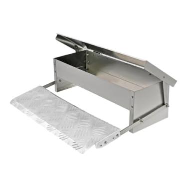 Imagem de Generic Alimentador automático para galinhas à prova d'água, fácil de usar, uso externo, alimentador de pedal para galinhas, calha de abertura automática para