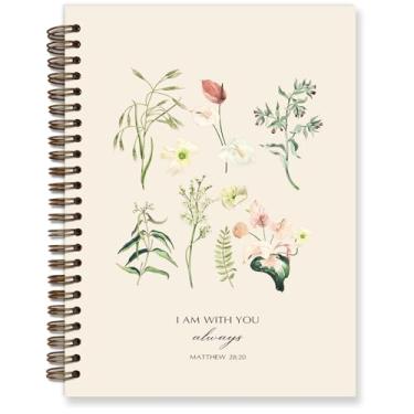 Imagem de TFKFJLF Diário de energia para meninas cristãs, caderno espiral floral vintage, suprimentos de diário bíblico, diário de oração para mulheres, caderno inspirador para igreja, 13 x 20 cm