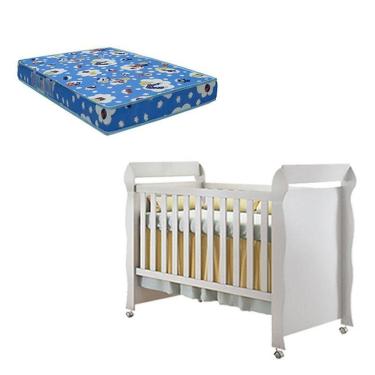 Imagem de Berço Americano Mirelle Branco Brilho E Colchão Ortobom - Carolina